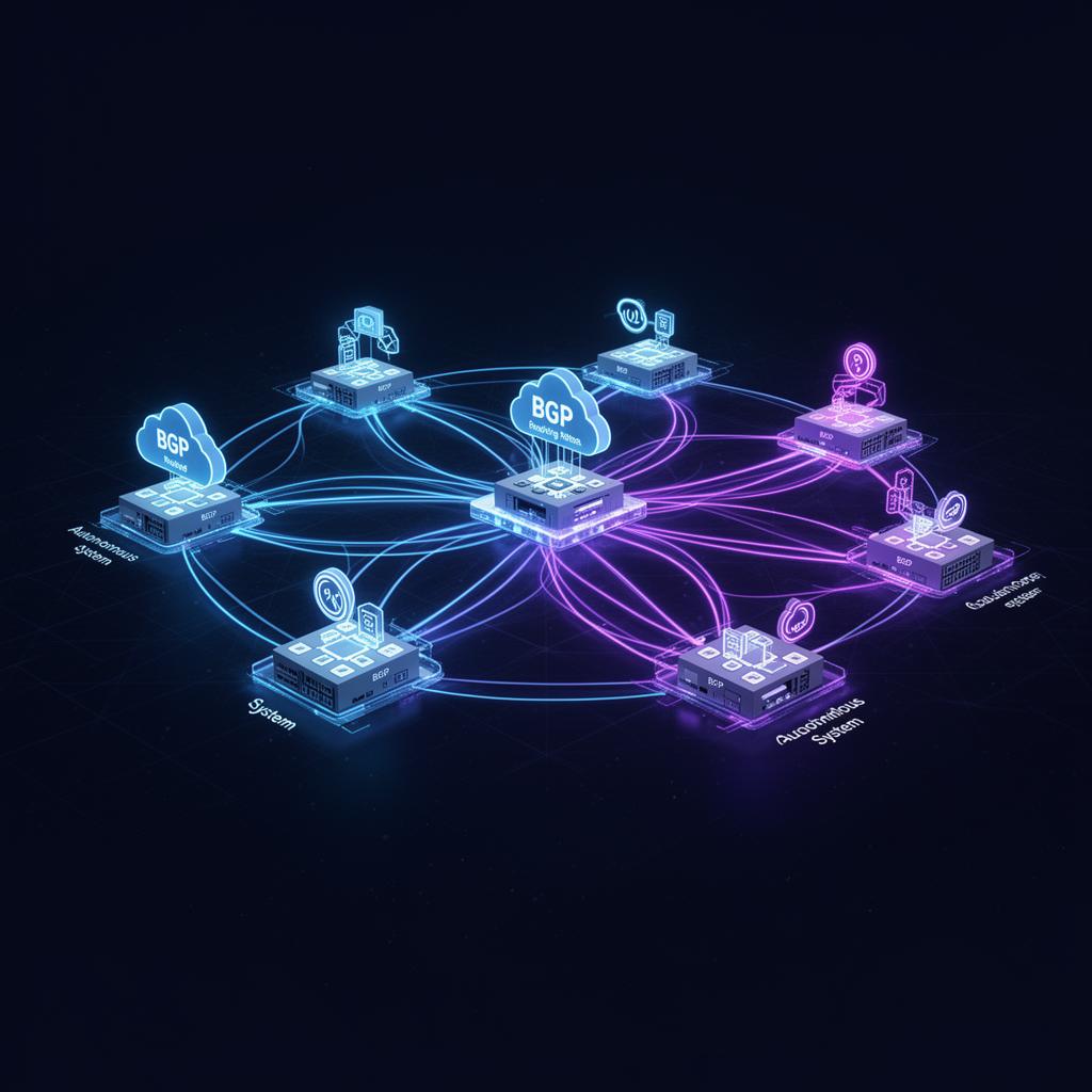Abstract BGP network topology diagram