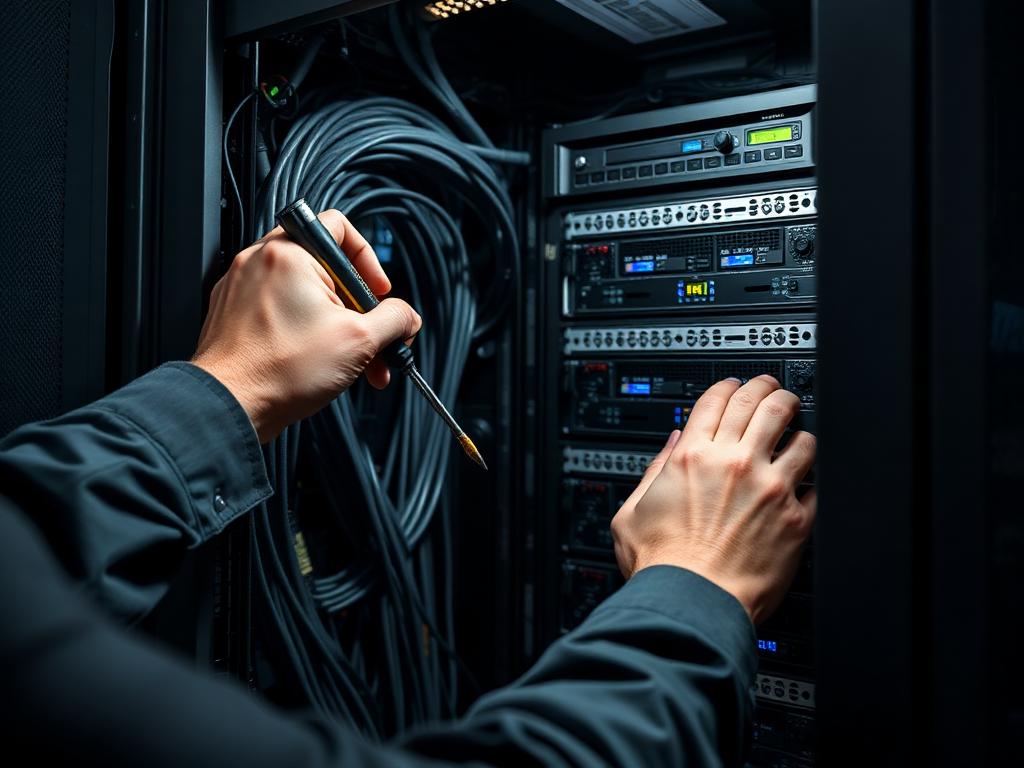 IT technician deploying servers